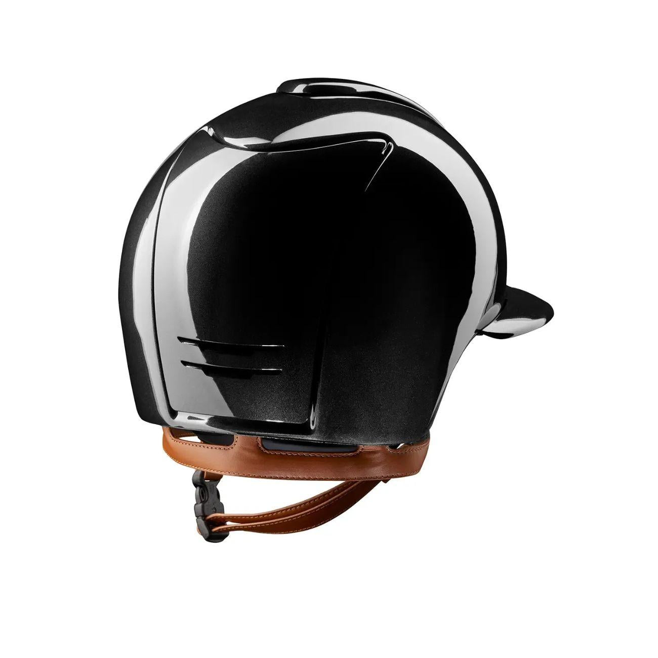 Cap Kep Italia Cromo 2.0 Shine Nero Con Visiera Polo E Cinturino In Ecopelle Beige CRS2.BGE.PO.1 BLACK KEP ITALIA 