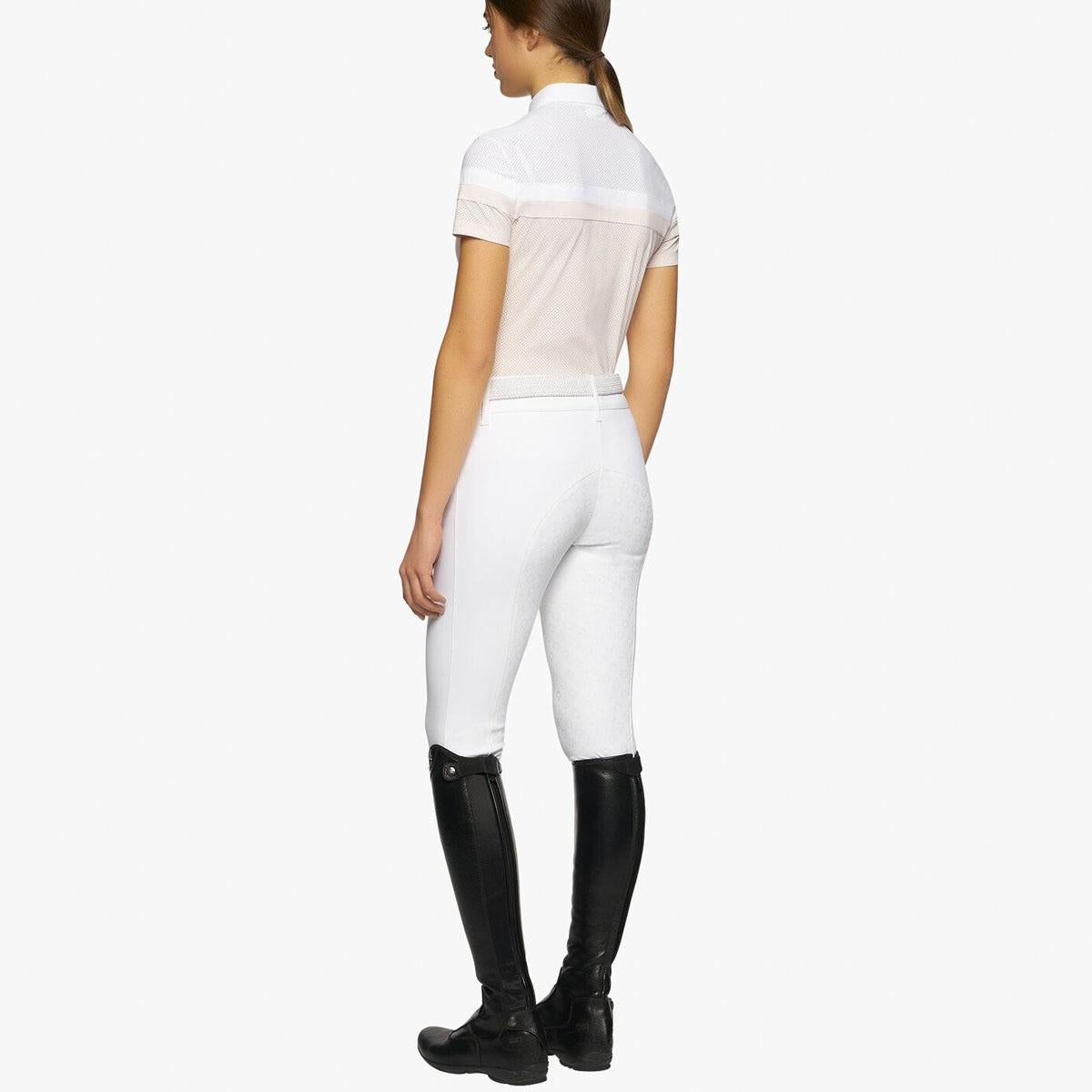 POLO DONNA MEZZA MANICA TESSUTO JERSEY 09TC-POD294JF022 BIANCO ROSA CAVALLERIA TOSCANA 