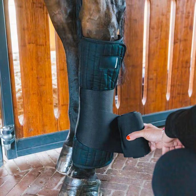 Set 4 Pezzi Sottofasce Stable Bandage Wraps 50X50 cm Kentucky 42119 01BLACK KENTUCKY 