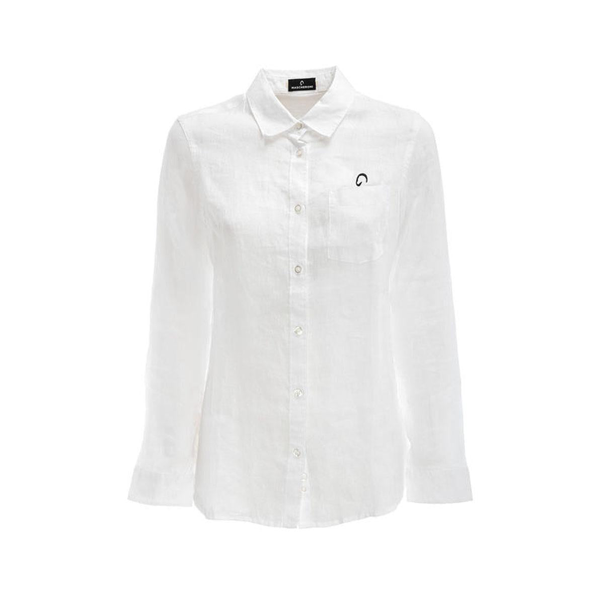 CAMICIA IN LINO DONNA MASCHERONI-NS505 WHITE MASCHERONI SELLERIA