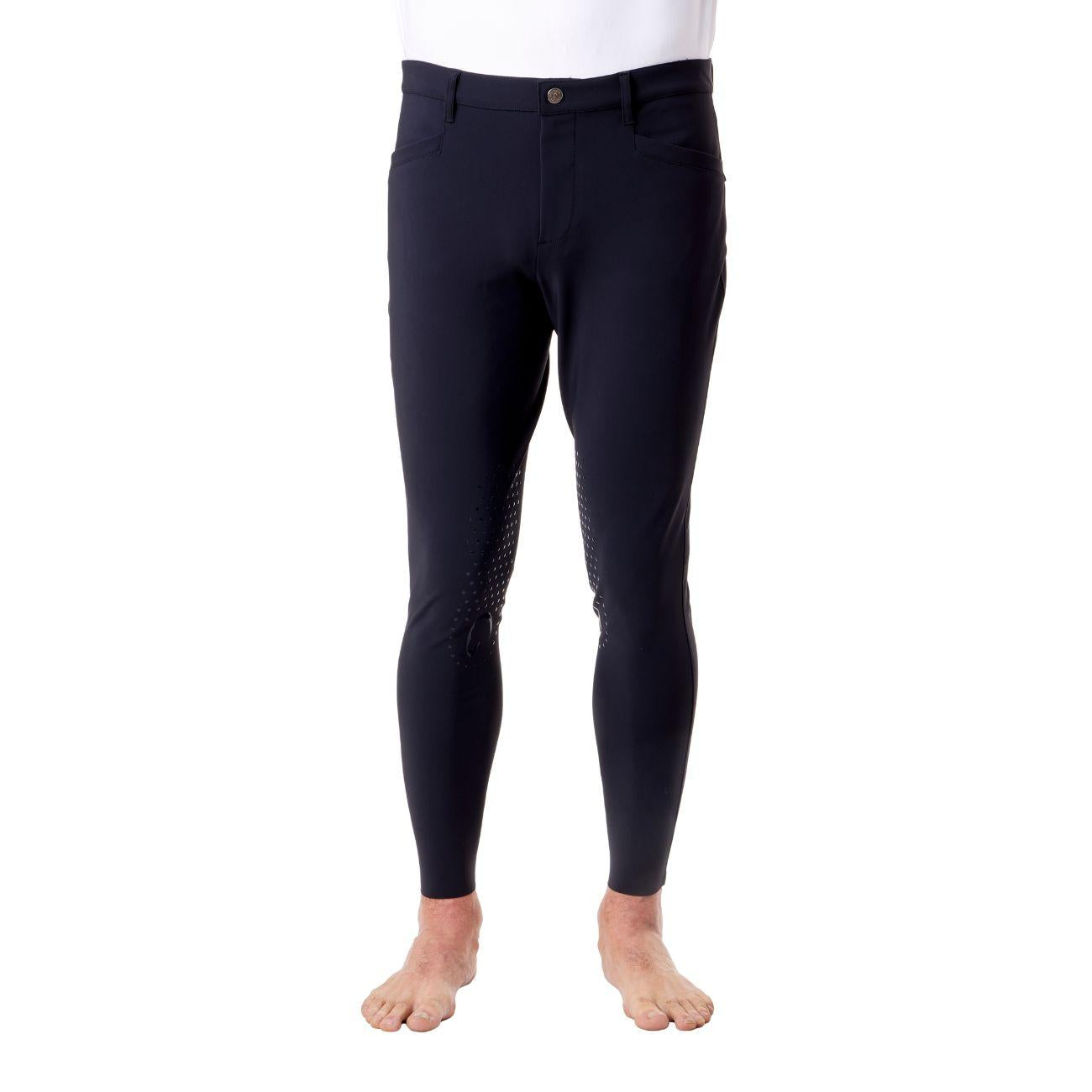 Pantalone Da Equitazione Da Uomo Half Grip Roma Mascheroni Nero 09MA-04ROMA 036NERO MASCHERONI SELLERIA 