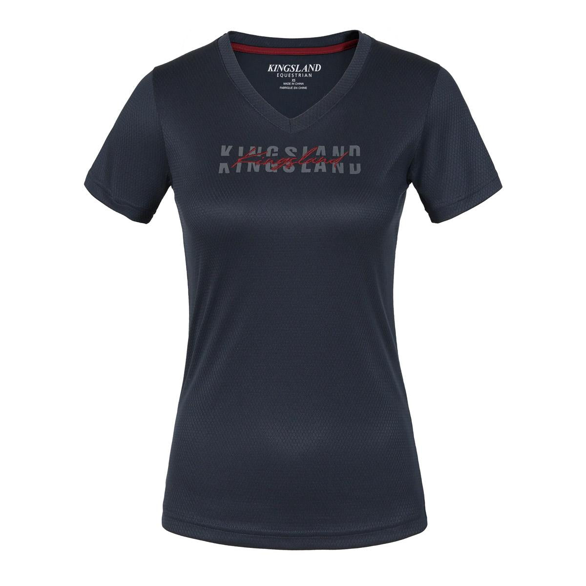 T-SHIRT MANICA CORTA COLLO A V MOD.KLOLIVIA 09KING-2210203316 020NAVY KINGSLAND