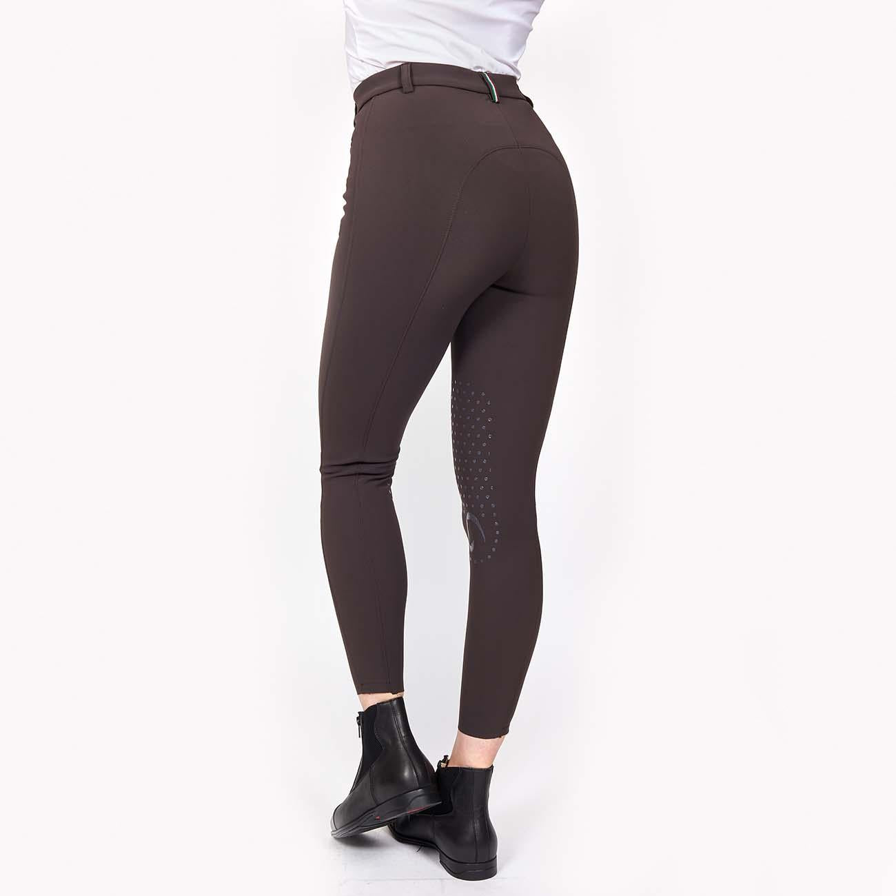 PANTALONE DA EQUITAZIONE DONNA CON GRIP E TASCHE ANTERIORI 09MA-05PARIGI 499MARRONE MASCHERONI SELLERIA 