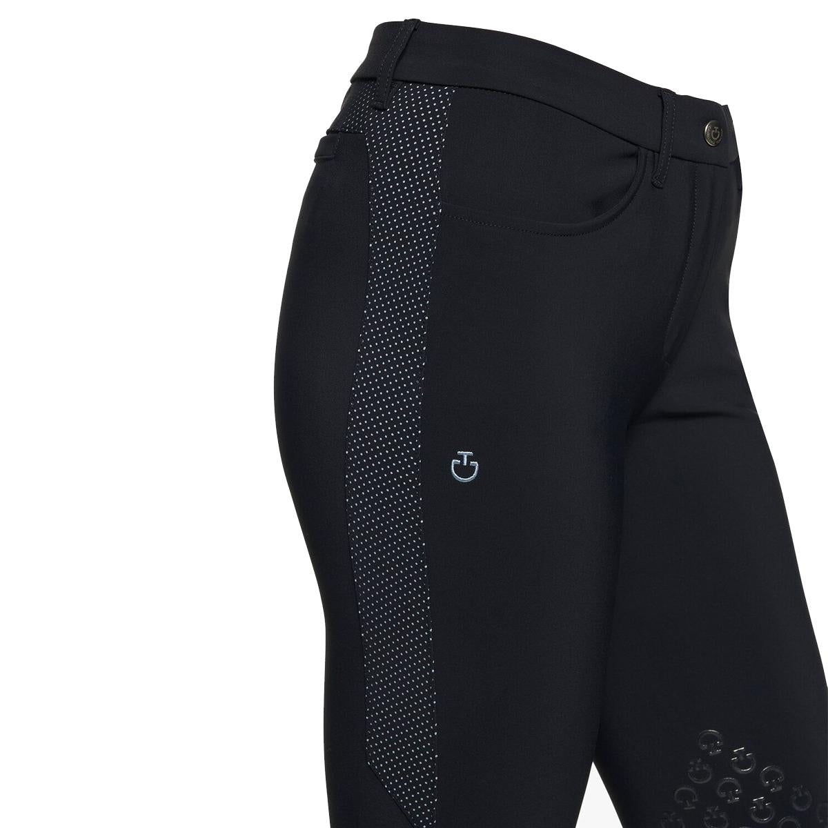 PANTALONE DA EQUITAZIONE DONNA CON GRIP TRAFORATO JERSEY 09CT-PAD167JE010 7001BLU ANTRACITE CAVALLERIA TOSCANA 
