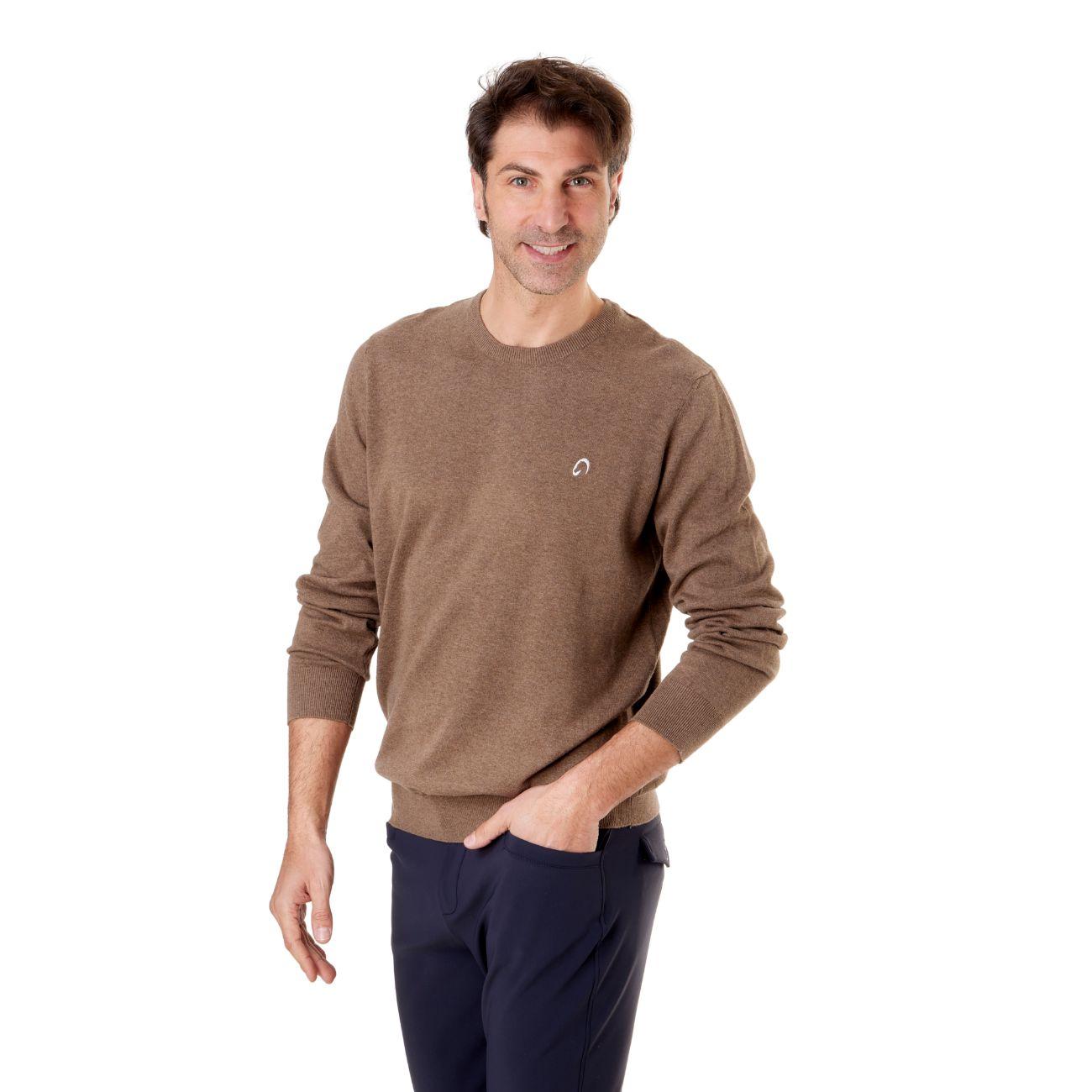 Pullover Girocollo Da Uomo Casual Mascheroni Marrone MASCHERONI-NS901 GRIZZLYBROWN MASCHERONI SELLERIA 