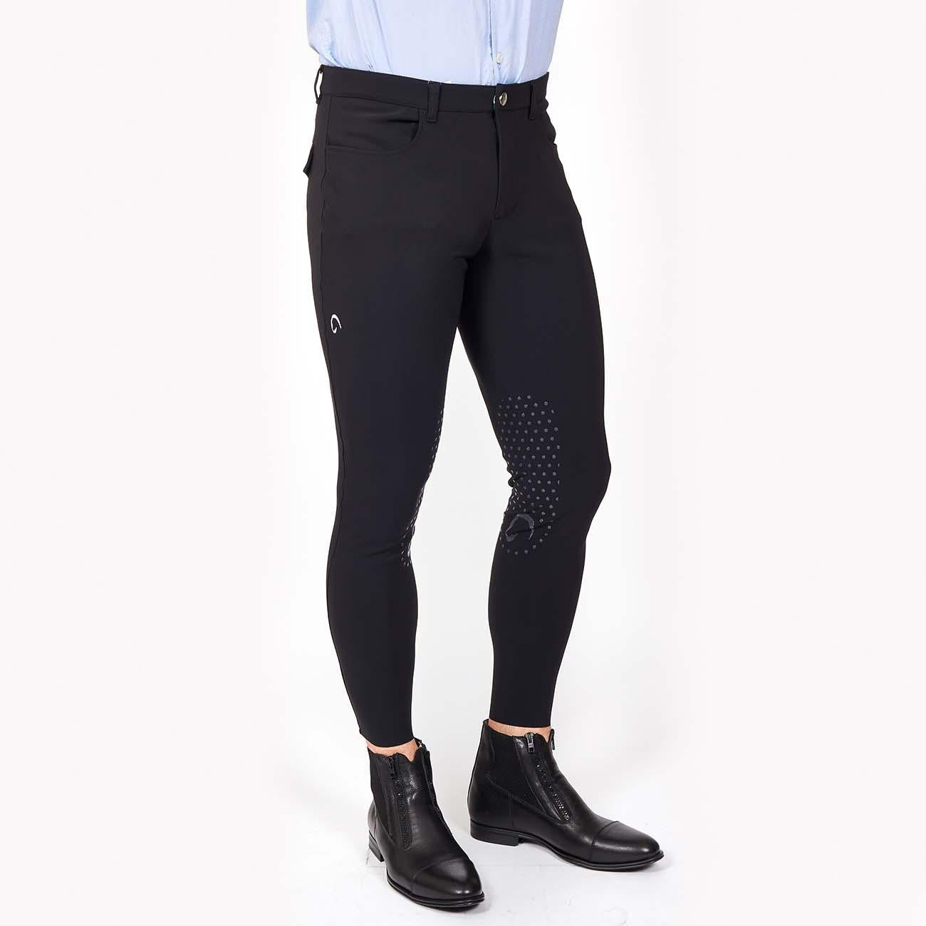 PANTALONE DA EQUITAZIONE UOMO CON GRIP 4 TASCHE 09MA-04ROMA 036NERO MASCHERONI SELLERIA 