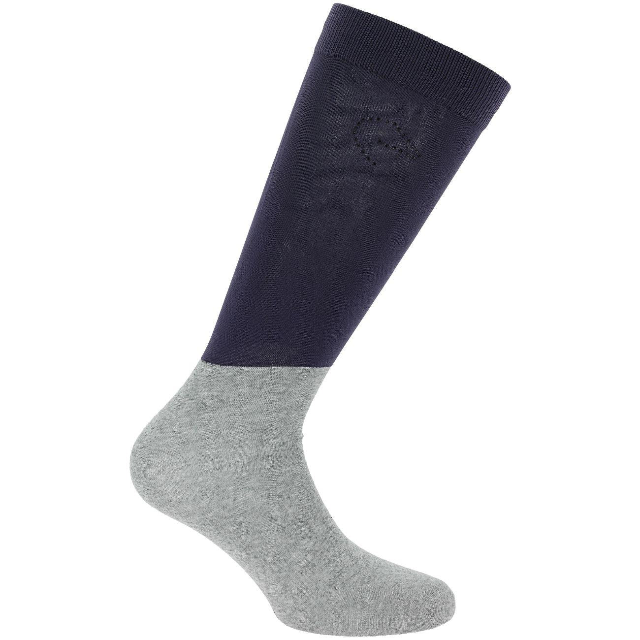 Calze Bicolor Con Logo Equitheme Blu 986442 019NAVY EQUITHEME 