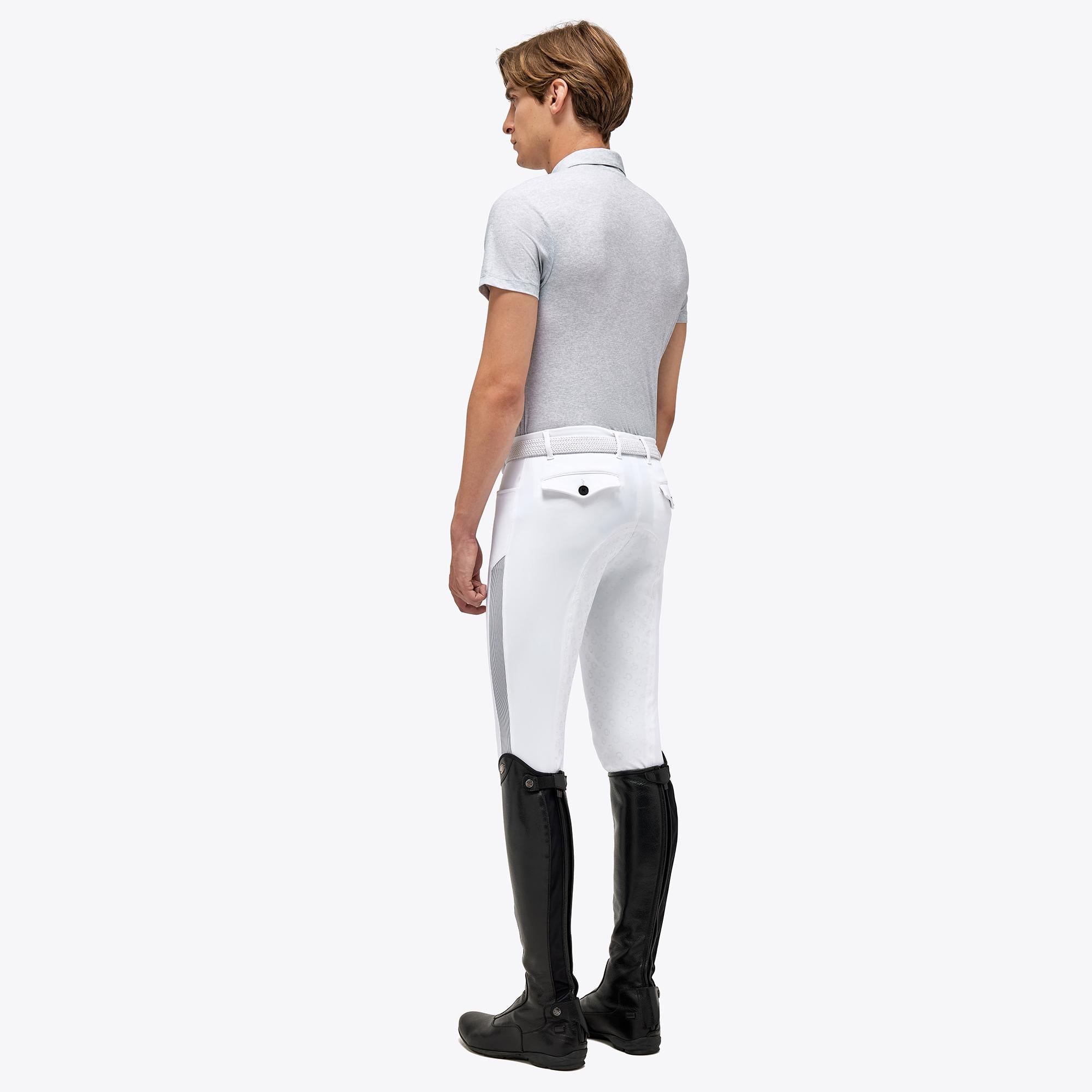 POLO DA TRAINING UOMO IN JERSEY EFFETTO MESH CAVALLERIA TOSCANA 30CT-PUO332JE176 8100 LIGHT GREY CAVALLERIA TOSCANA 