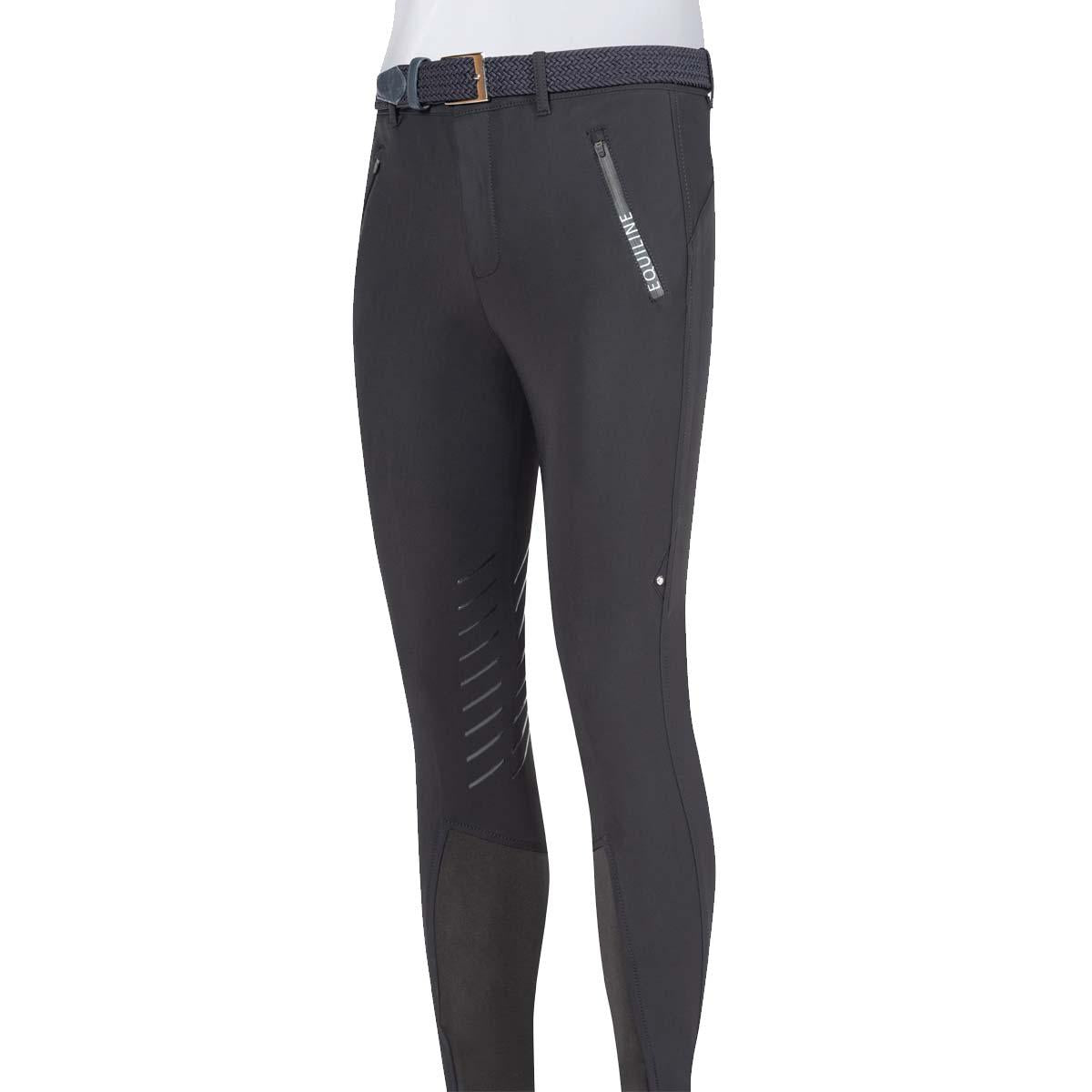 PANTALONE DA EQUITAZIONE UOMO CON GRIP GINOCCHIO MOD.CUBEC 09EQ-N08498 006NERO EQUILINE