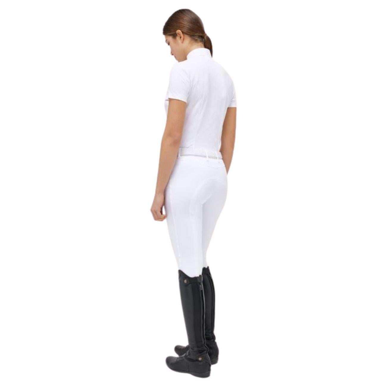 CAVALLERIA TOSCANA Camicia Donna Da Concorso Mini Orbit Flock Printed Jersey CAD245JE191 BIANCO 
