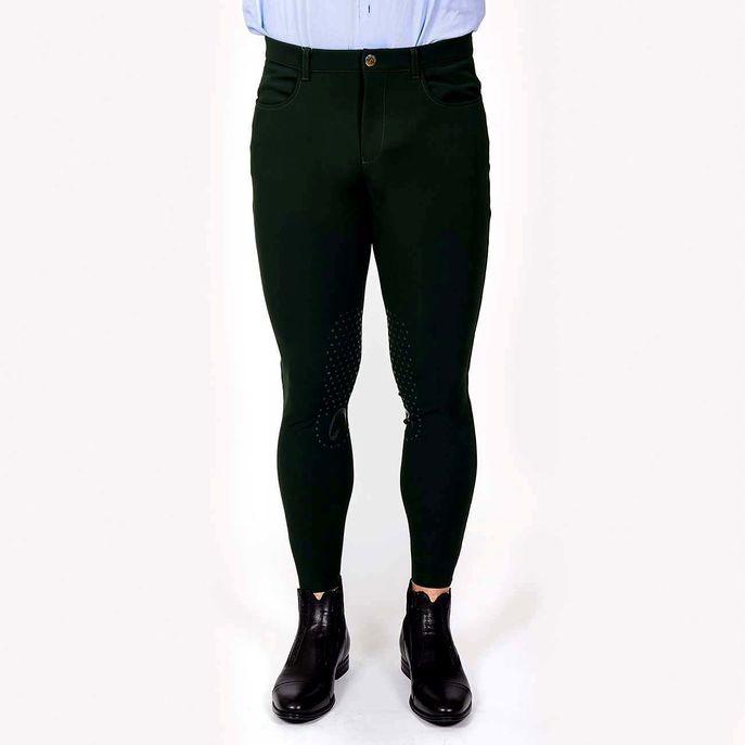 Pantalone Da Equitazione Da Uomo Half Grip Roma Mascheroni Verde 09MA-04ROMA 313VERDONE MASCHERONI SELLERIA 