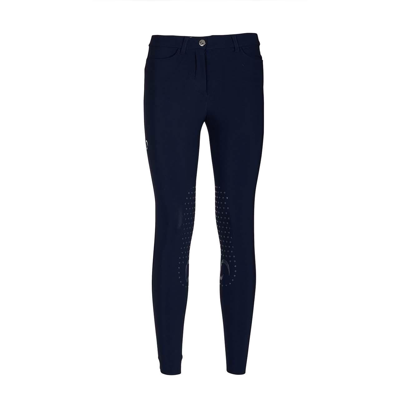 PANTALONE DA EQUITAZIONE DONNA CON GRIP E TASCHE ANTERIORI E POSTERIORI 09MA-01MILANO 342BLU MASCHERONI SELLERIA