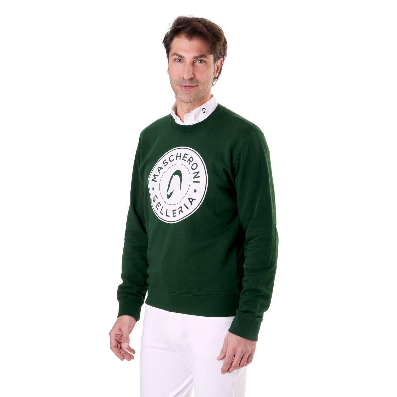 Felpa Girocollo Unisex Mascheroni Selleria 09MA-K4025 VERDE MASCHERONI SELLERIA 