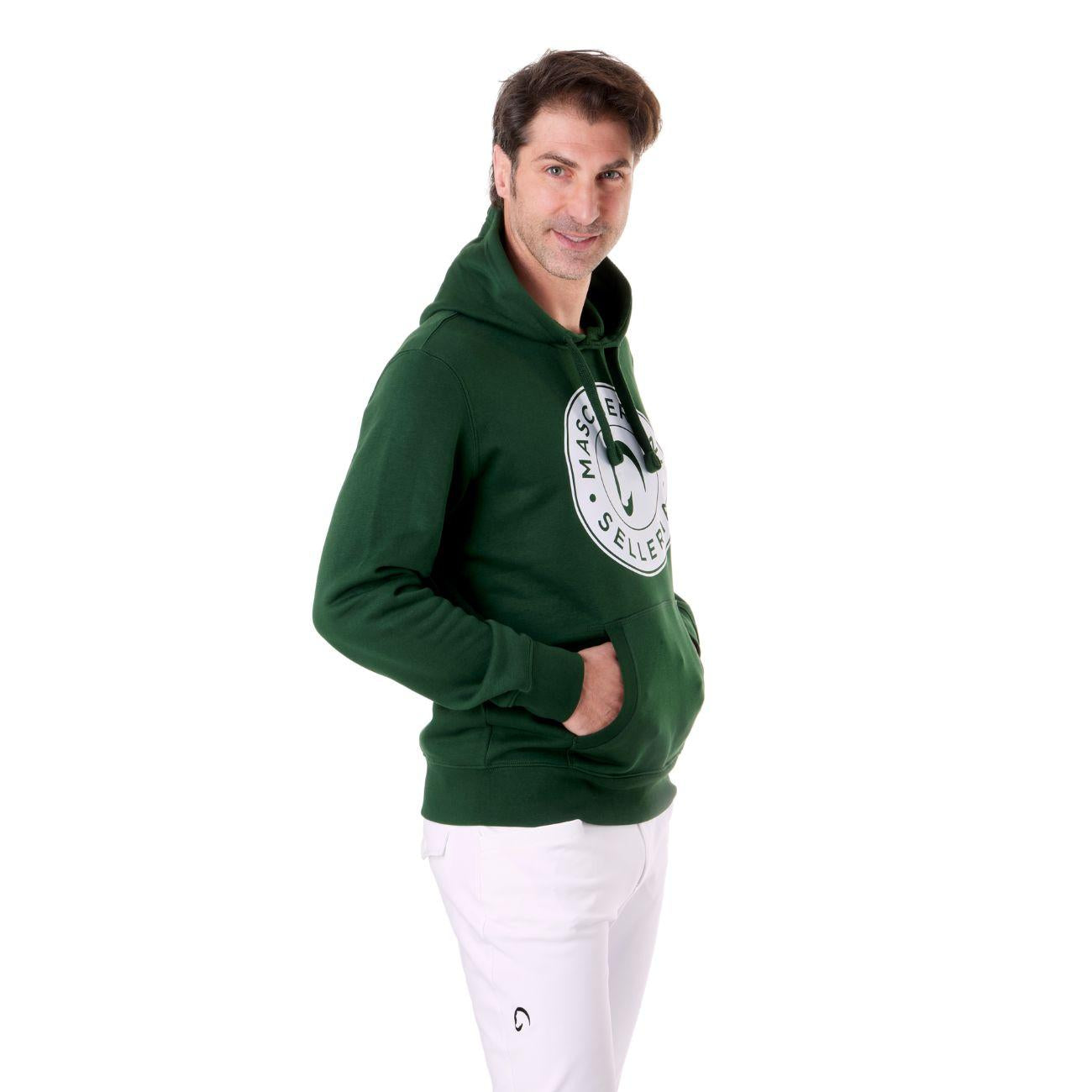 Felpa Unisex Con Cappuccio Mascheroni 09MA-K489 VERDE MASCHERONI SELLERIA 