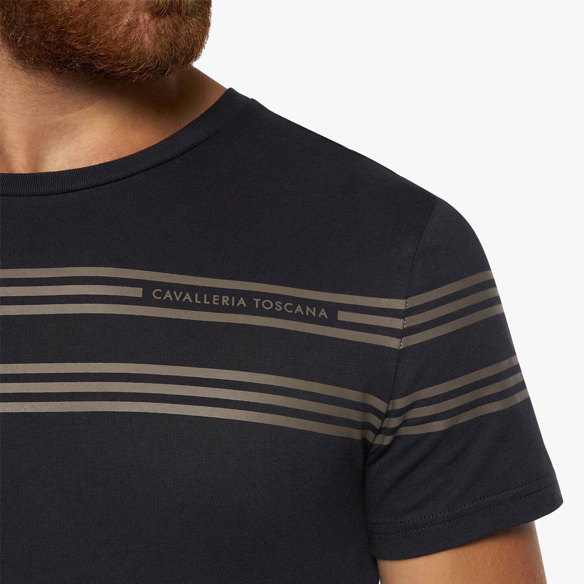T-SHIRT UOMO IN COTONE CON INSERTI IN SILICONE CAVALLERIA TOSCANA 09CT-TSU055CO080 7901NAVY CAVALLERIA TOSCANA 