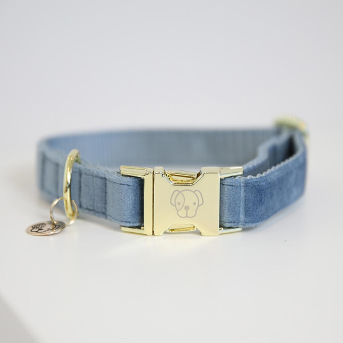 COLLARE PER CANE IN VELLUTO KENTUCKY 09KT-42538 61LIGHT BLUE KENTUCKY