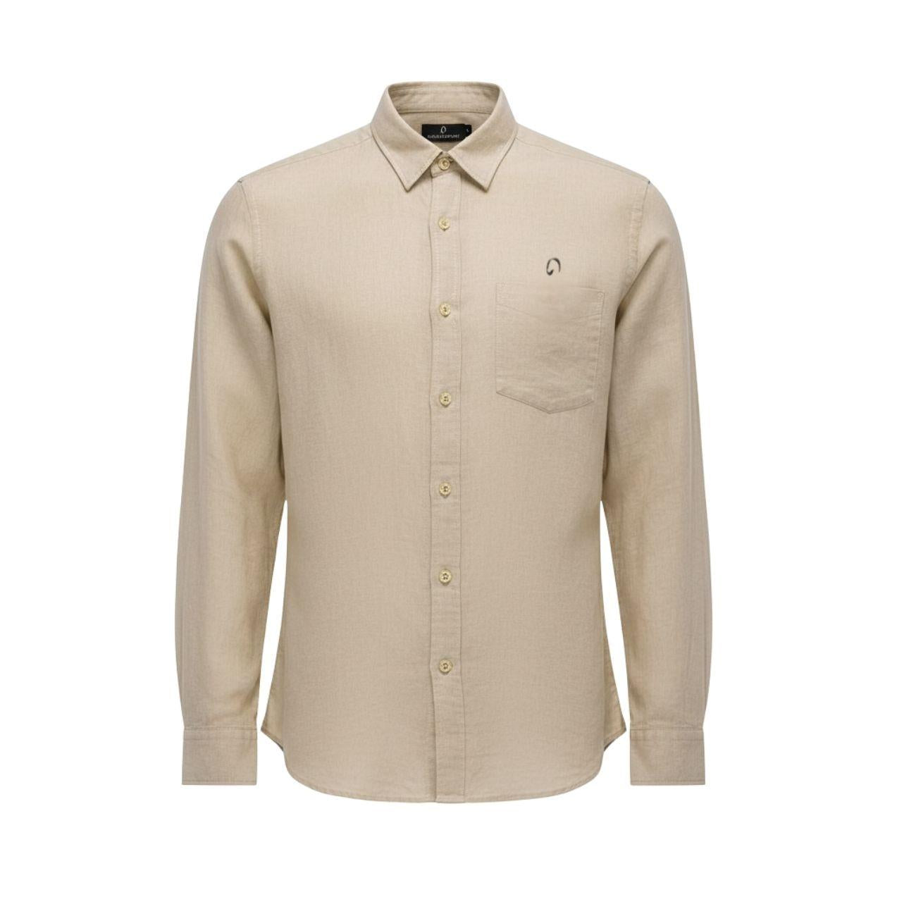 Camicia Da Uomo In Lino Mascheroni Sabbia MASCHERONI-NS504 LINENSAND MASCHERONI SELLERIA 