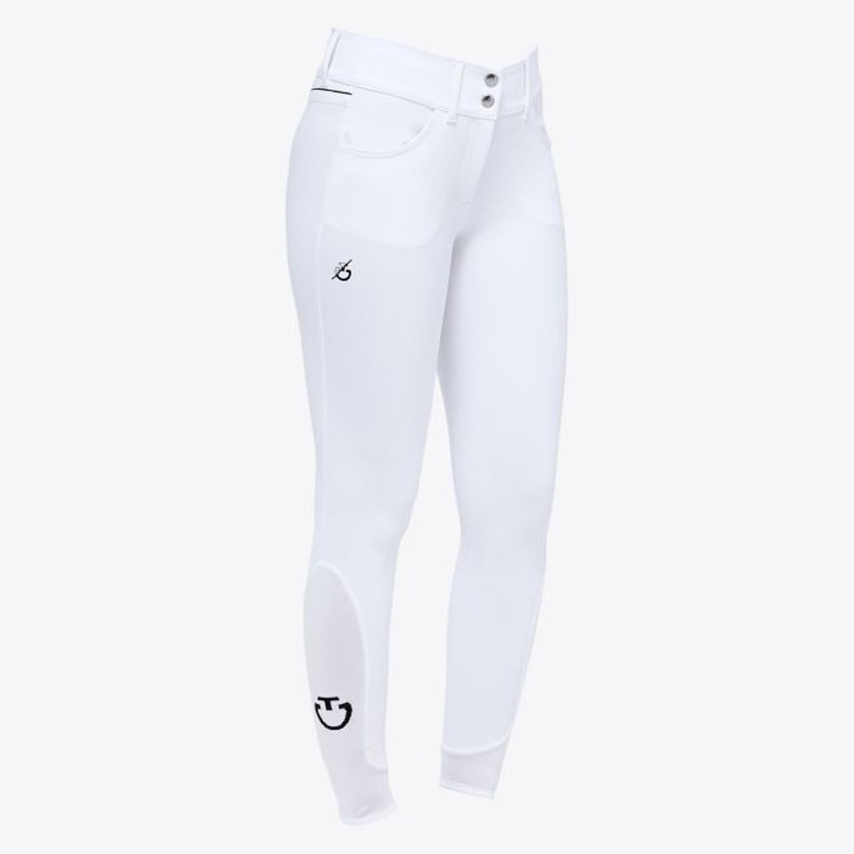 PANTALONI DONNA A VITA ALTA CAVALLERIA TOSCANA 30CT-PAD186JE010 0001 WHITE CAVALLERIA TOSCANA