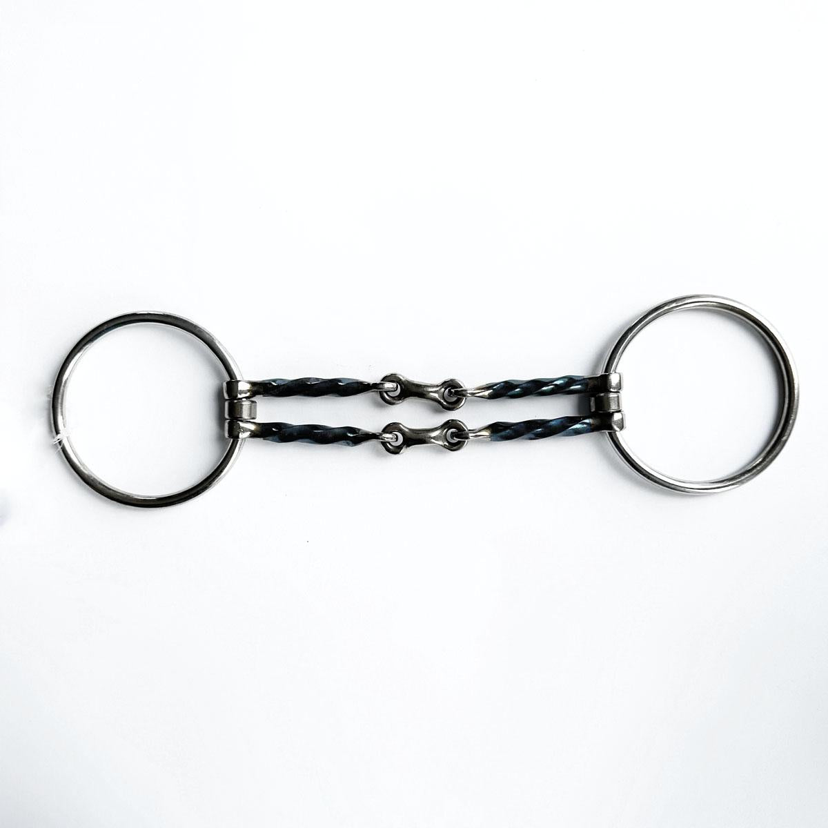 FILETTO AD ANELLI CON DOPPIO TORCIGLIONE SPEZZATO IN 3 30MA-#3 SWEET IRON EQUINE HORSE