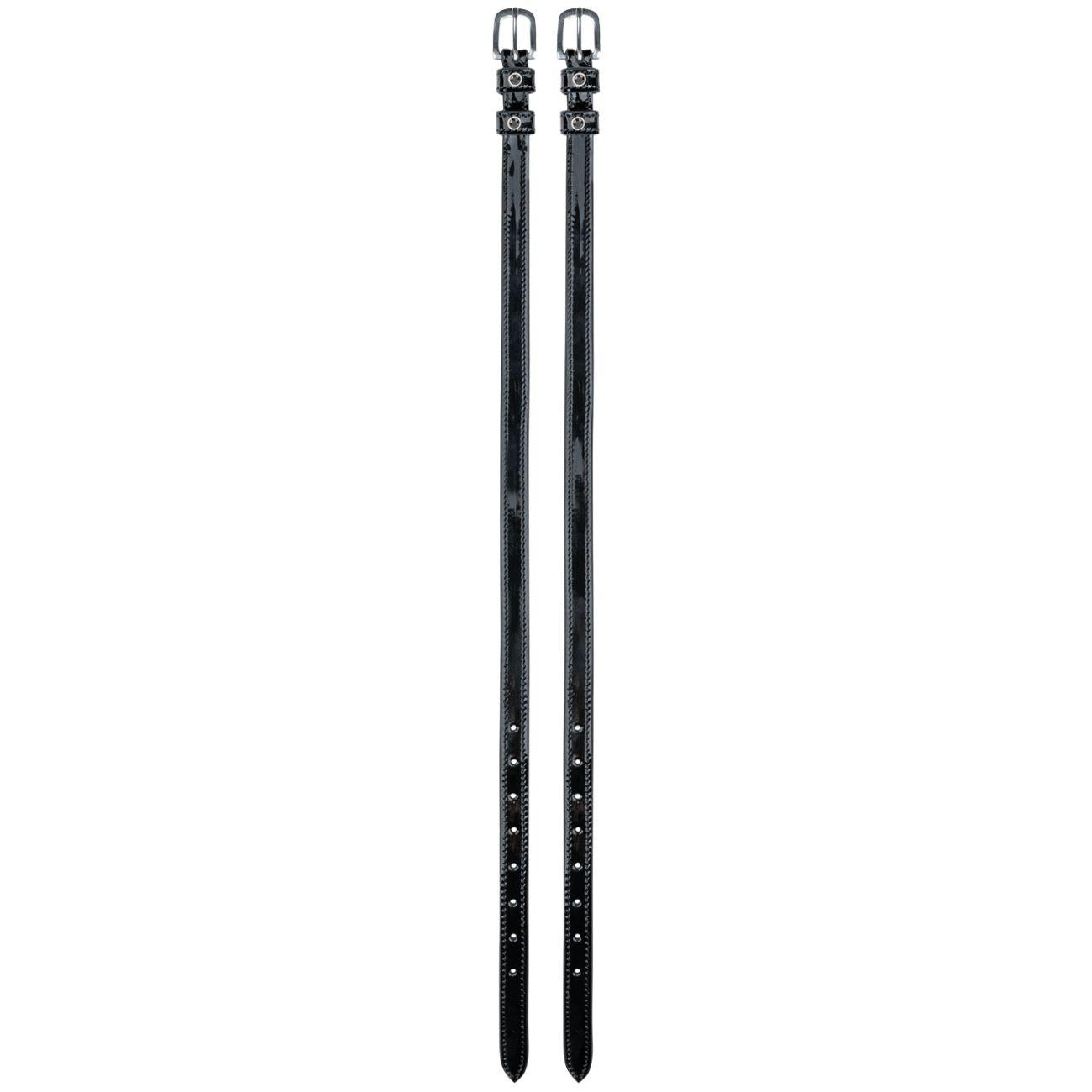 WALDHAUSEN Cinturini Per Speroni 47cm In Pelle Lucida Con Strass 13825 NERO 