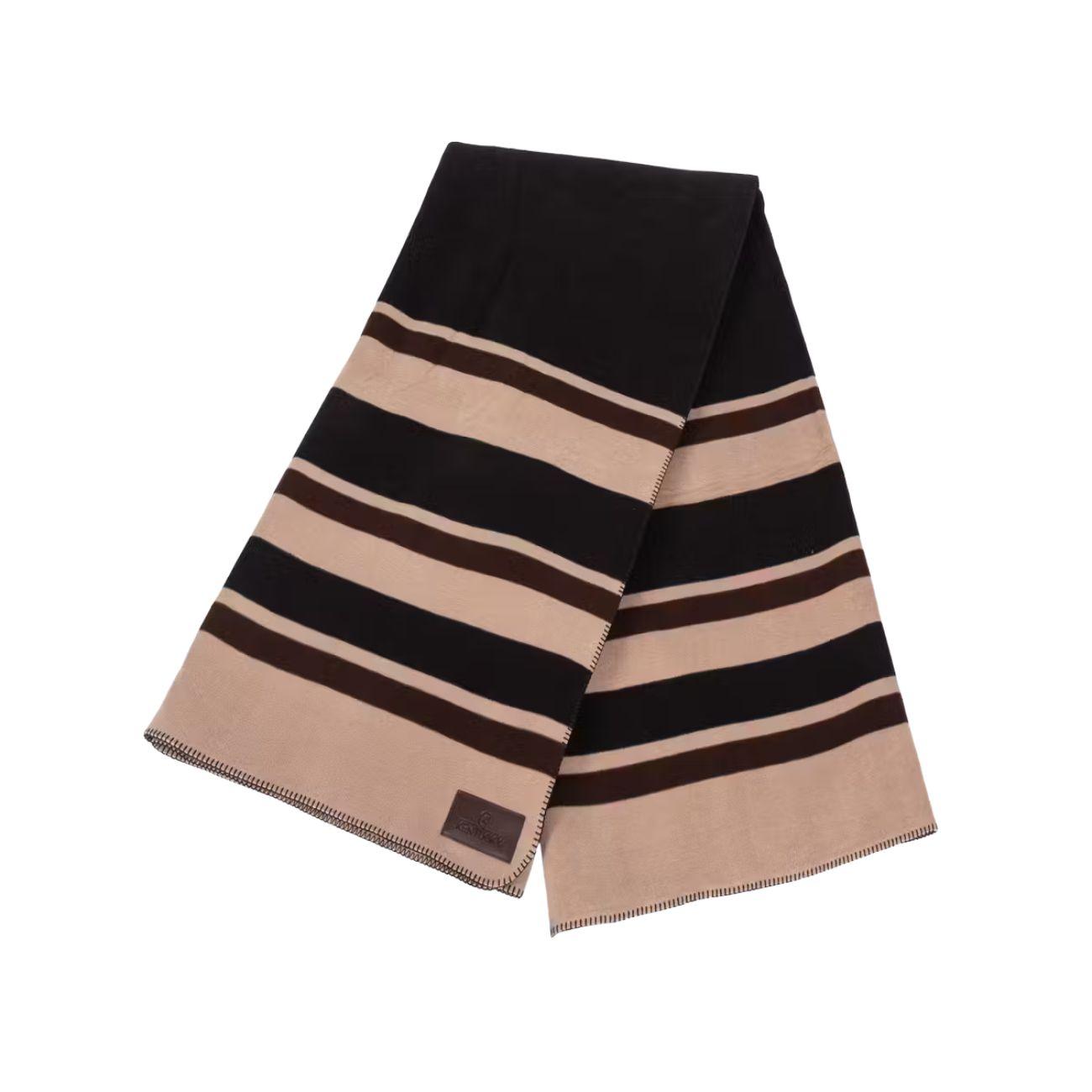 Coperta In Pile 210x200cm Heavy Fleece Square Stripes Kentucky Marrone/Beige 52172 05BROWN/BEIGE KENTUCKY 