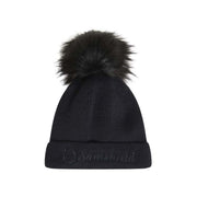 CAPPELLO IN LANA CON POMPON IN PELLICCIA SINTETICA MOD.MIRA BONNIE SAMSHIELD 29SS-MIRABONNIE NAVY TONE ON TONE SAMSHIELD