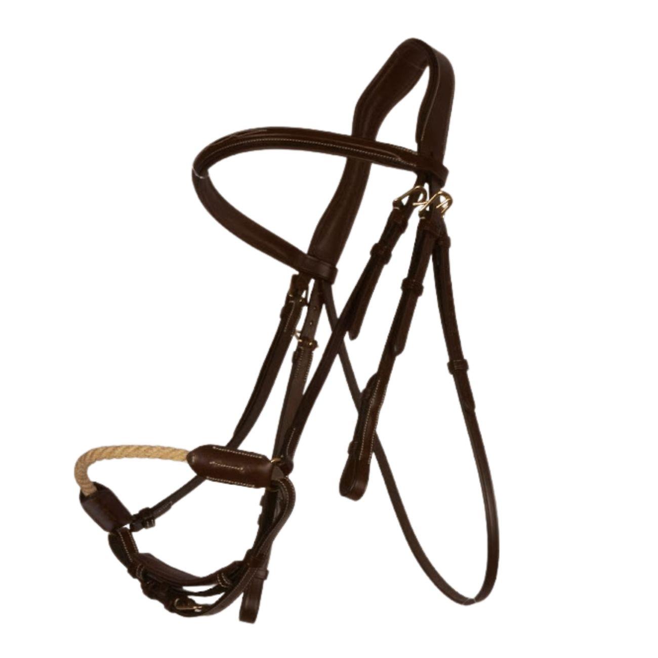 Testiera In Cuoio Con Capezzino In Corda Mascheroni Marrone 09MA-DY04G DARK BROWN MASCHERONI SELLERIA 