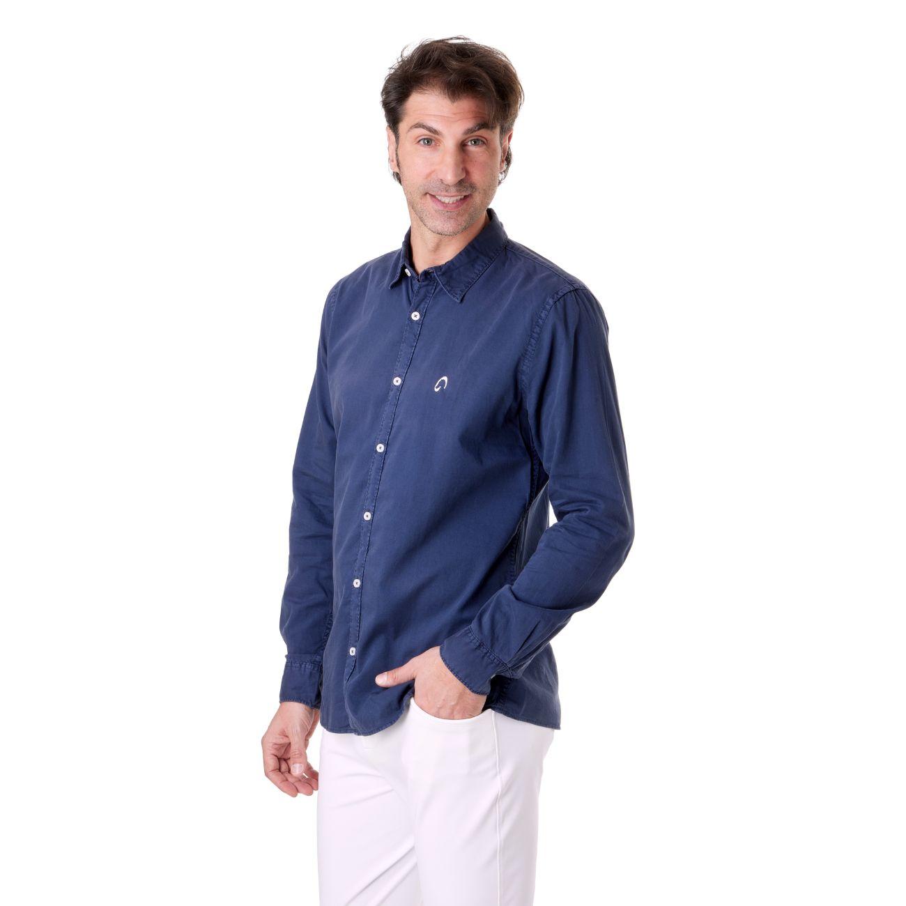 Camicia Di Cotone Da Uomo Mascheroni Blu MASCHERONI-NS502 NAVYBLUE MASCHERONI SELLERIA 
