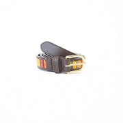 CINTURA IN CUOIO CON INSERTI FIBBIERIA OTTONE 42556 45ORANGE KENTUCKY 