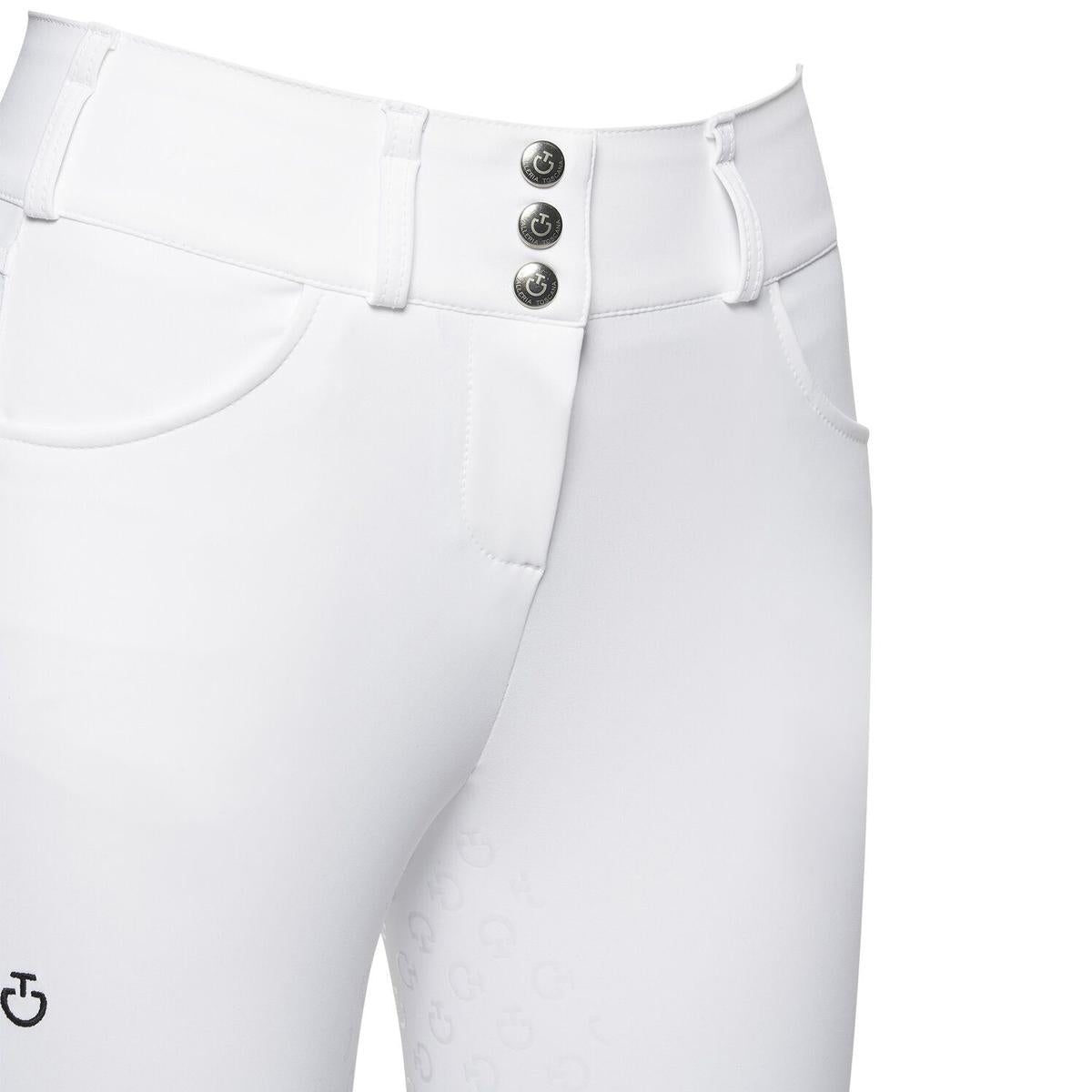PANTALONI DA EQUITAZIONE DONNA FULL GRIP VITA ALTA CAVALLERIA TOSCANA 29CT-PAD157JE010 0001WHITE CAVALLERIA TOSCANA 