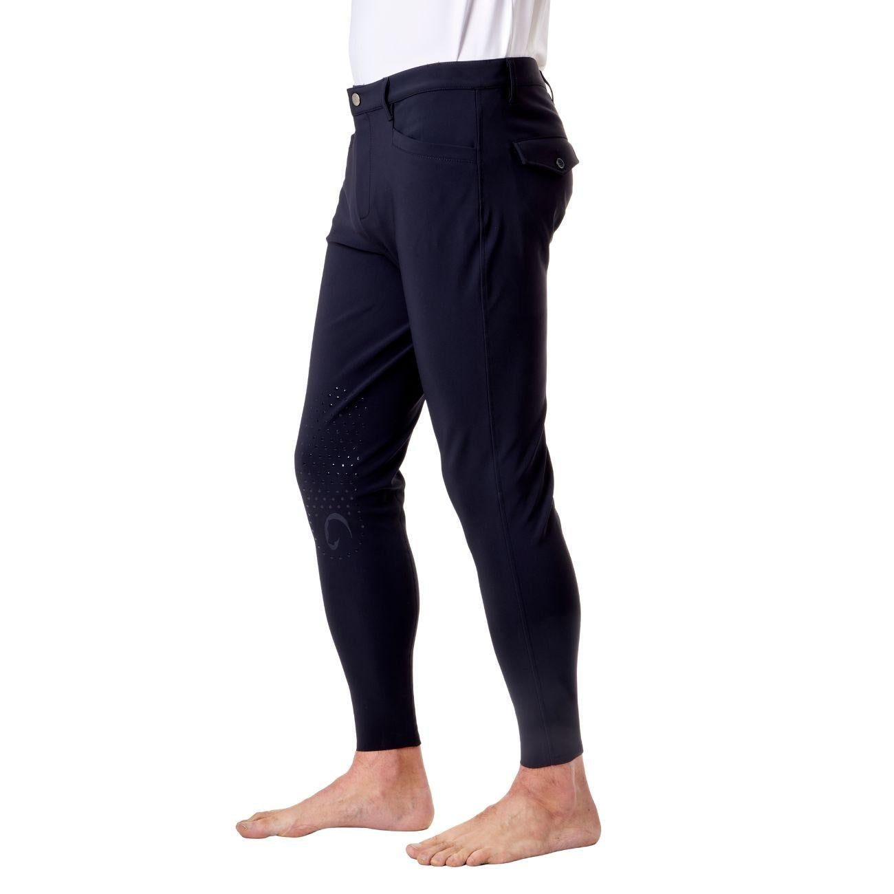 Pantalone Da Equitazione Da Uomo Half Grip Roma Mascheroni Nero 09MA-04ROMA 036NERO MASCHERONI SELLERIA 