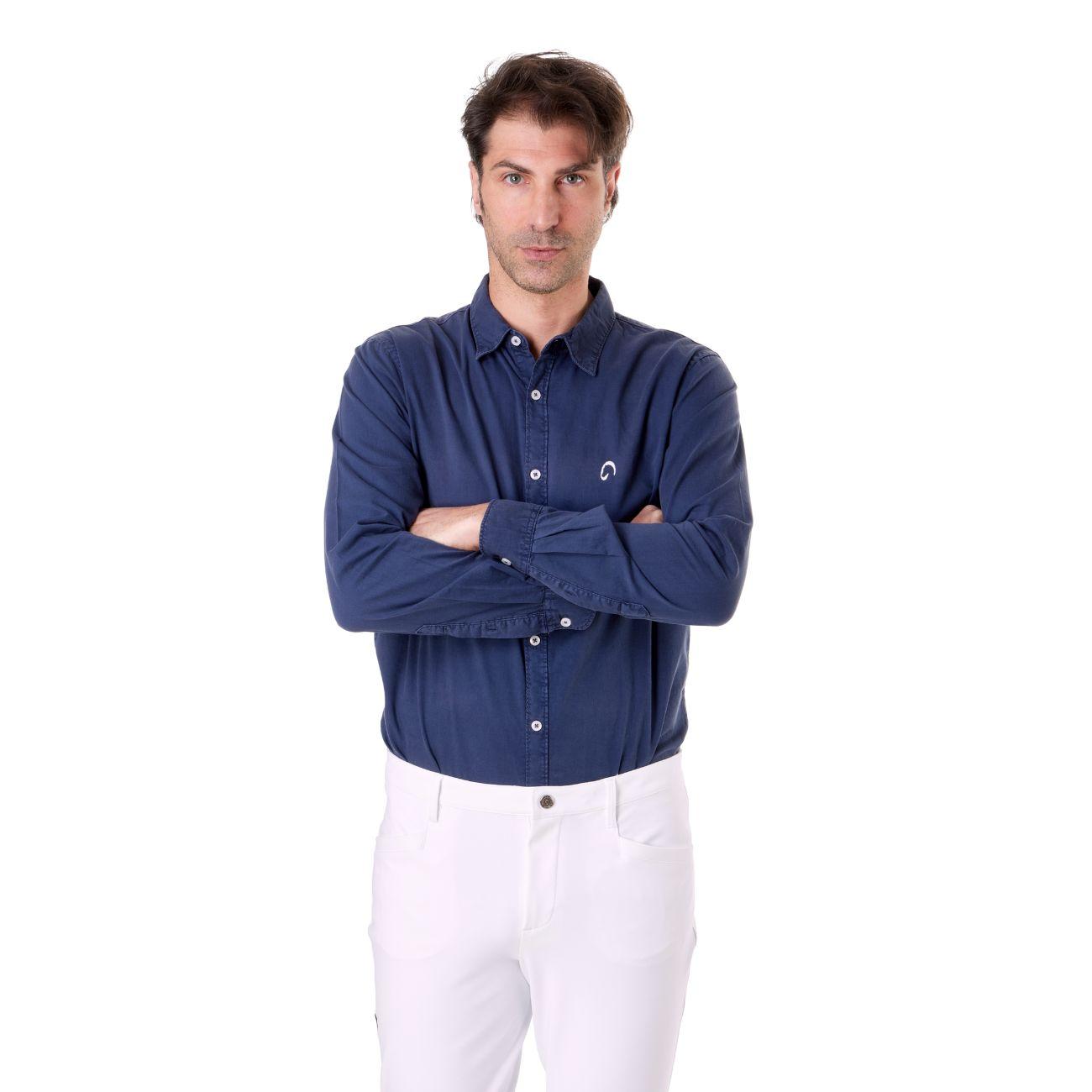 Camicia Di Cotone Da Uomo Mascheroni Blu MASCHERONI-NS502 NAVYBLUE MASCHERONI SELLERIA 