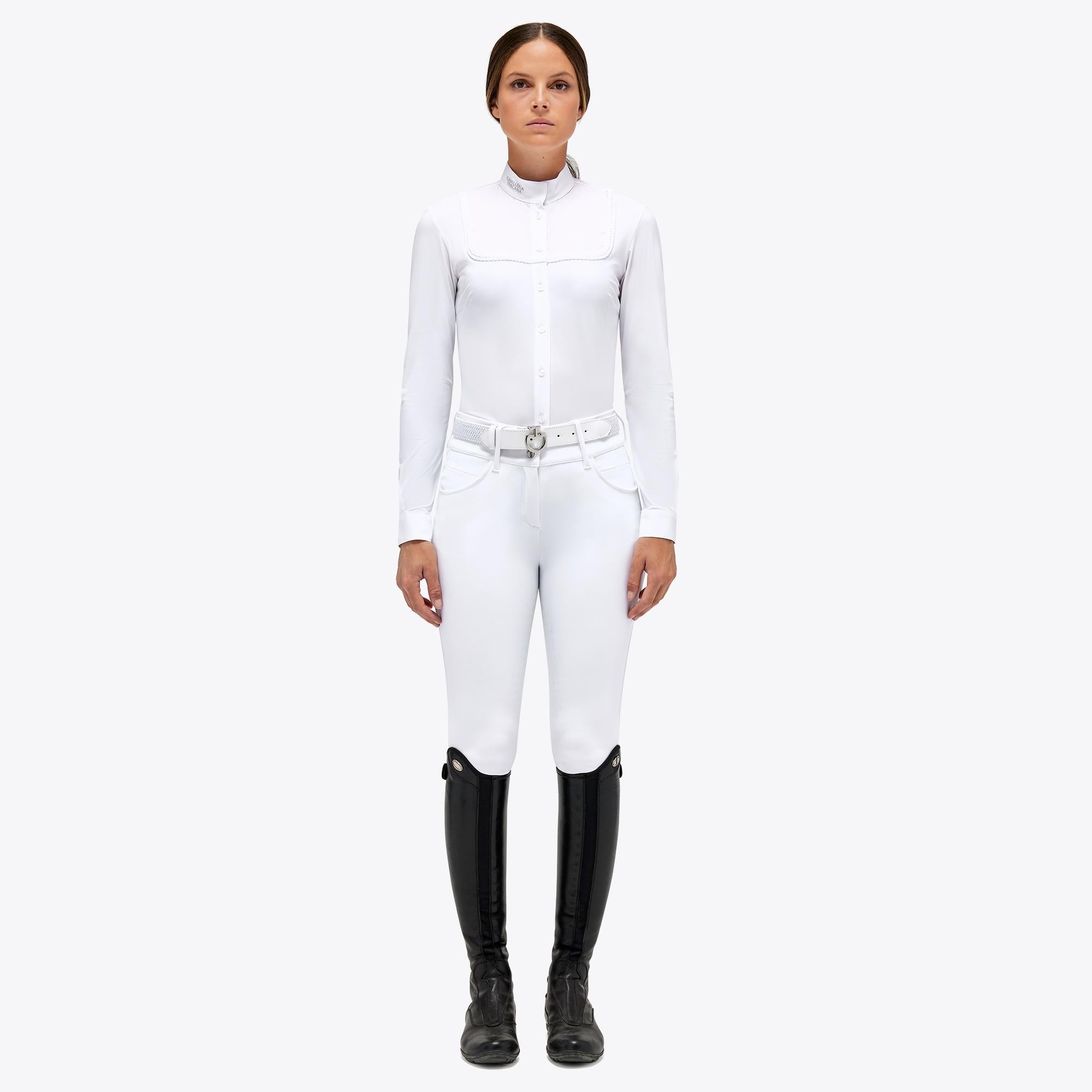 POLO DA CONCORSO DONNA MANICA LUNGA CAVALLERIA TOSCANA 30CT-CAD233JE022 0001 WHITE CAVALLERIA TOSCANA