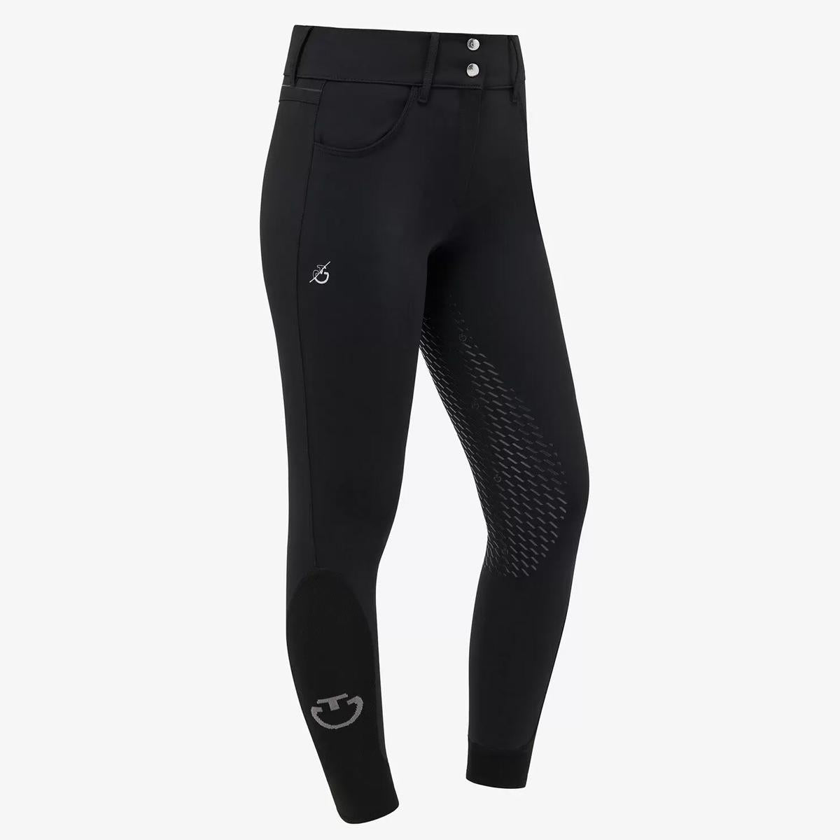 PANTALONI DONNA A VITA ALTA CAVALLERIA TOSCANA 30CT-PAD186JE010 9999 BLACK CAVALLERIA TOSCANA