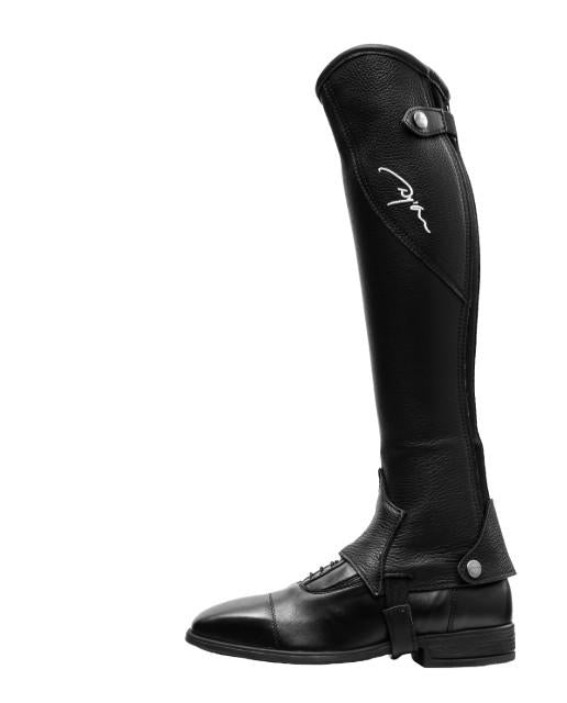 DY'ON ORIGINAL HALF CHAPS D'YON Nero GHETTE RI11C BLACK DY'ON 