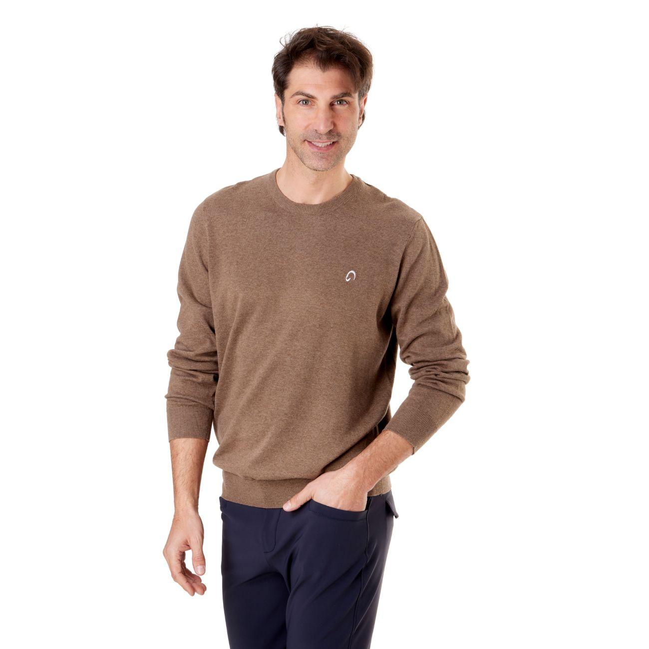 Pullover Girocollo Da Uomo Casual Mascheroni Marrone MASCHERONI-NS901 GRIZZLYBROWN MASCHERONI SELLERIA 