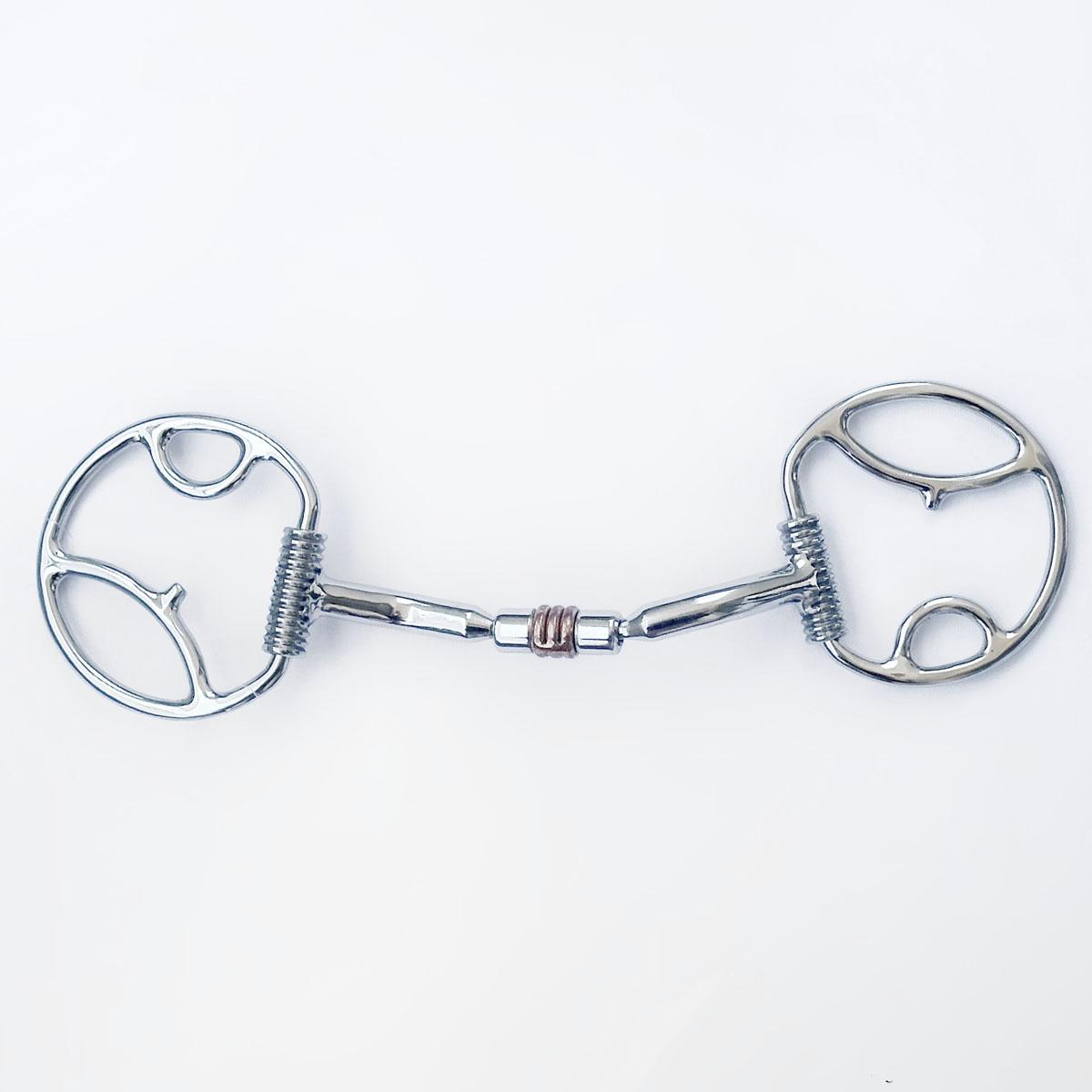 Snaffle bit BEVAL TRIPLO EFFETTO BLOCCATO SPEZZATO in 3 with RULLO 30MA-#15 INOX EQUINE HORSE