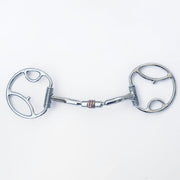 Snaffle bit BEVAL TRIPLO EFFETTO BLOCCATO SPEZZATO in 3 with RULLO 30MA-#15 INOX EQUINE HORSE