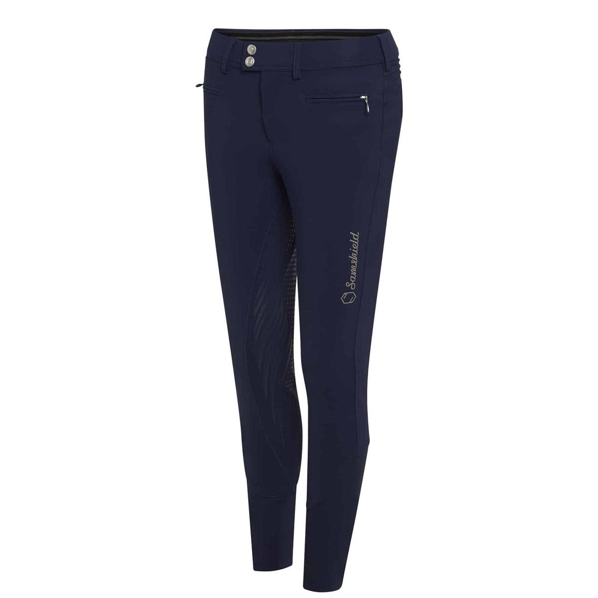 Pantalone Da Equitazione Da Donna Diane Samshield Blu 29SS-DIANEMETALDOTS NIGHT BLUE TONE ON TONE SAMSHIELD 