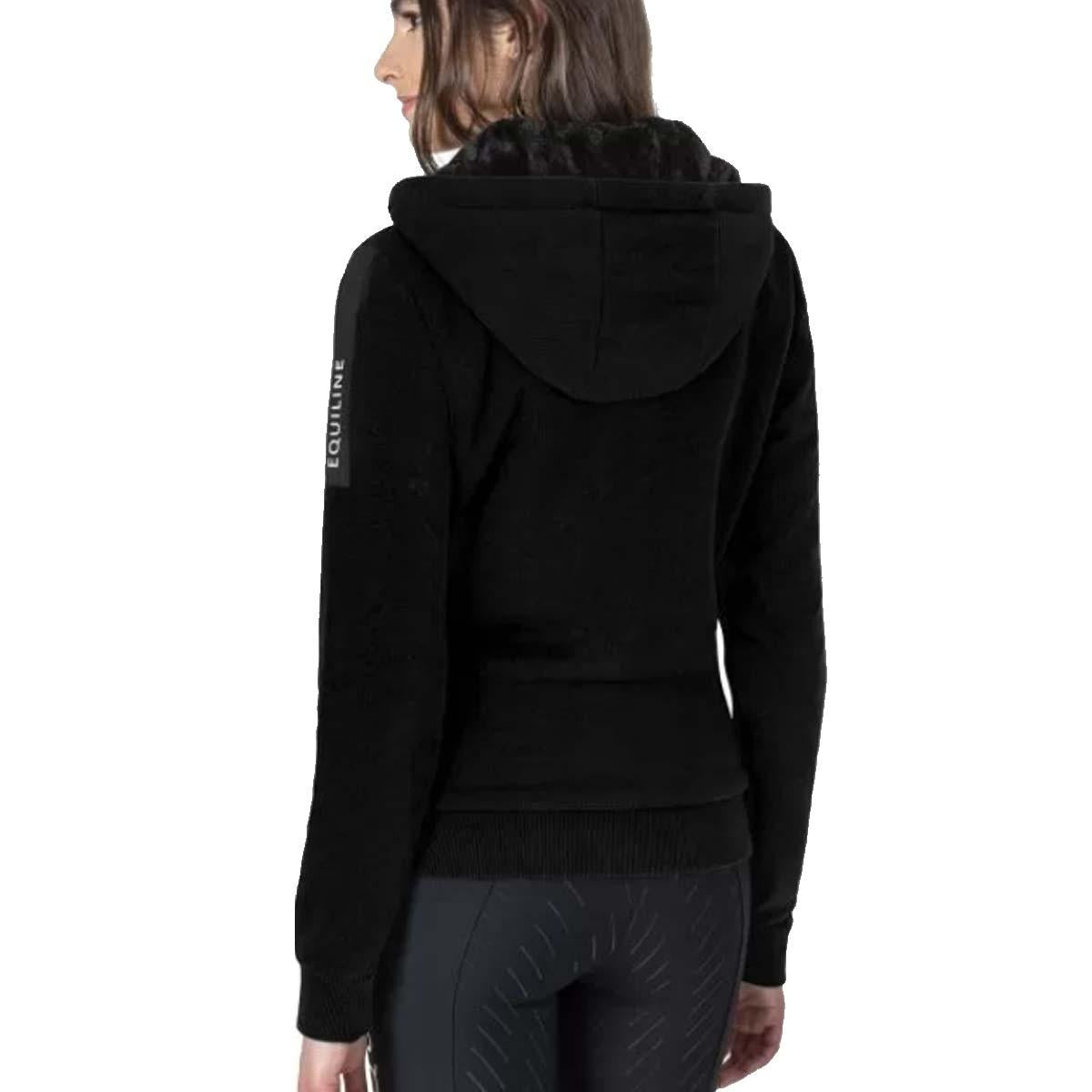 FELPA DONNA FULL ZIP CON CAPPUCCIO MOD.CASTIC 09EQ-R09779 006NERO EQUILINE 