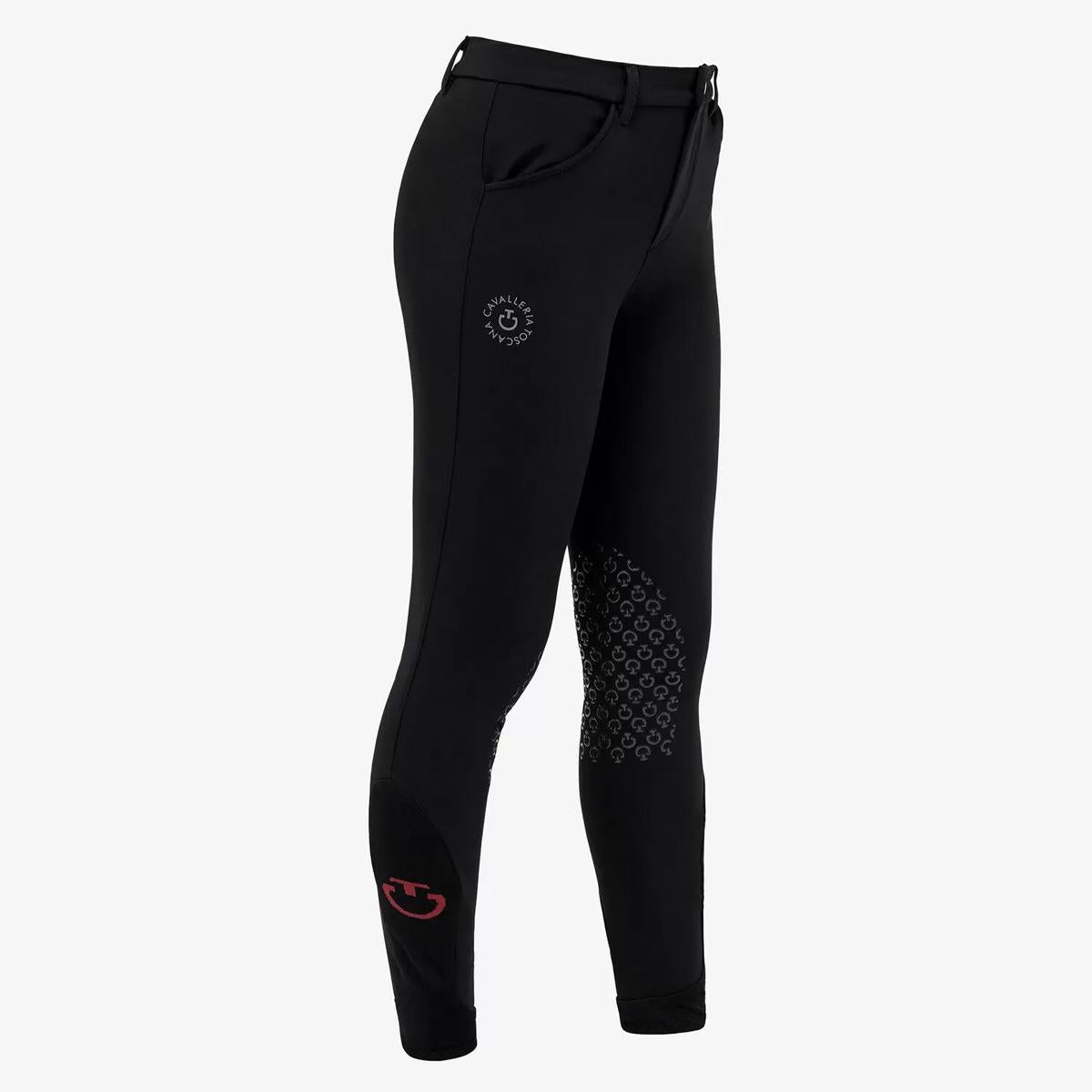 PANTALONI DA EQUITAZIONE JUNIOR IN TESSUTO BI-STRETCH 31CT-PAK026JE203 9999BLACK CAVALLERIA TOSCANA 