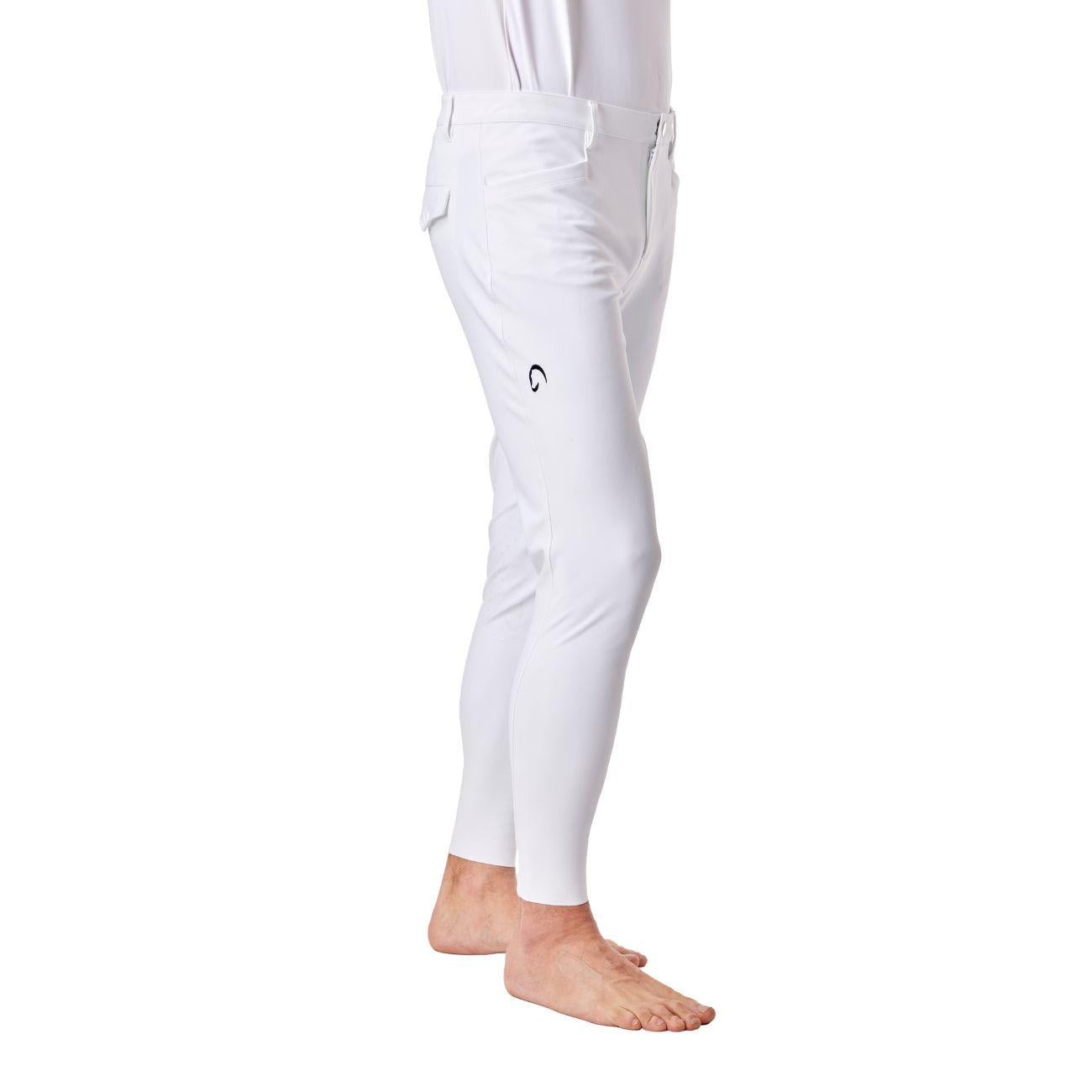 Pantalone Da Equitazione Da Uomo Half Grip Roma Mascheroni Bianco 09MA-04ROMA 001BIANCO MASCHERONI SELLERIA 