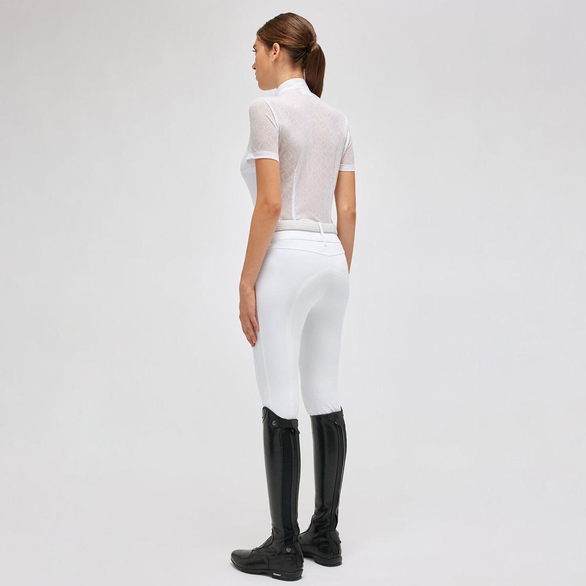 CAMICIA DA CONCORSO DONNA IN JERSEY MANICA CORTA 31CT-CAD153JE189 0101WHITE/KNIT CAVALLERIA TOSCANA 