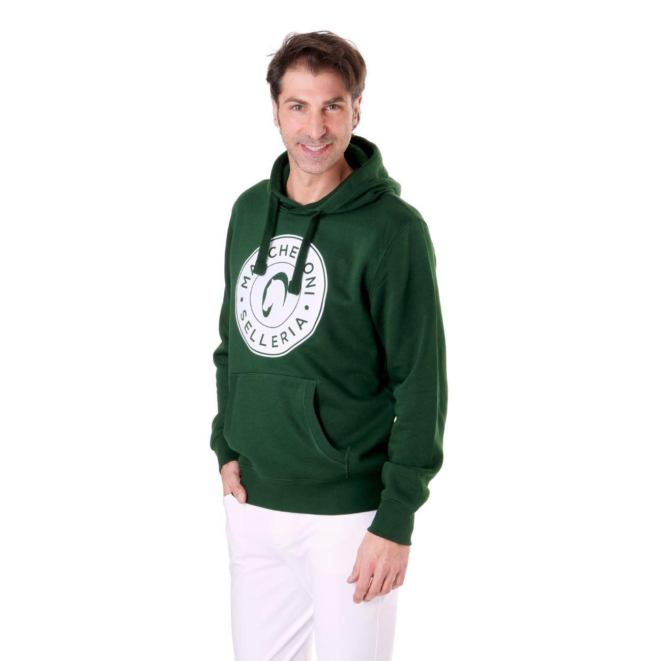Felpa Unisex Con Cappuccio Mascheroni 09MA-K489 VERDE MASCHERONI SELLERIA 