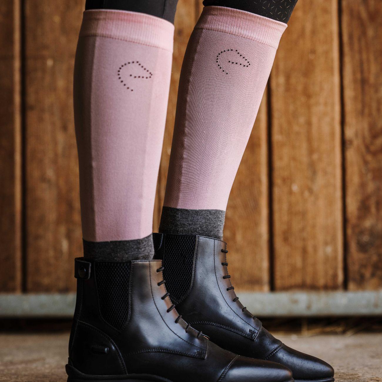 Calze Bicolor Con Logo Equitheme Rosa/Grigio 986442 PINK/ANTRACITE EQUITHEME 