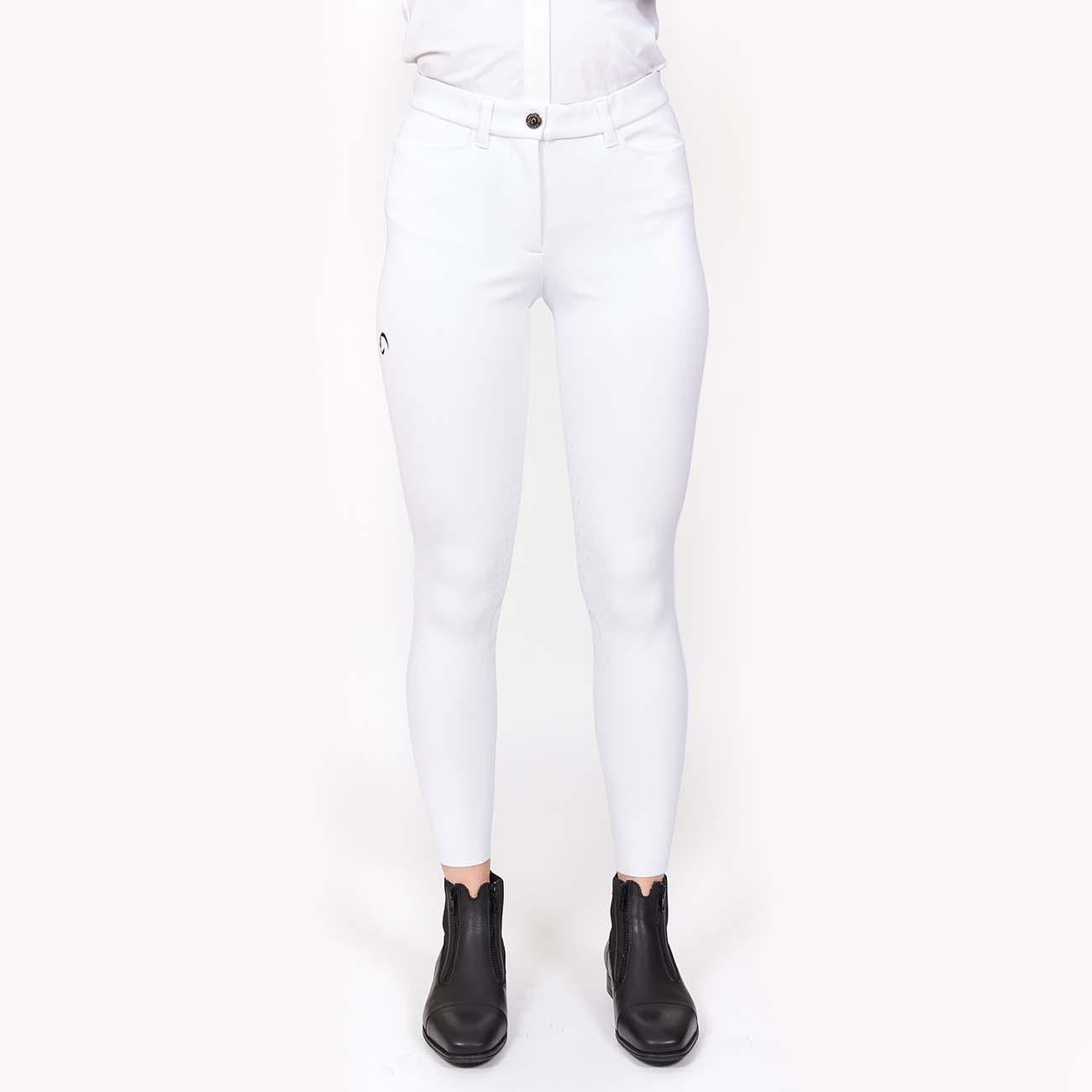 PANTALONE DA EQUITAZIONE DONNA CON GRIP E TASCHE ANTERIORI E POSTERIORI 09MA-01MILANO 001BIANCO MASCHERONI SELLERIA 