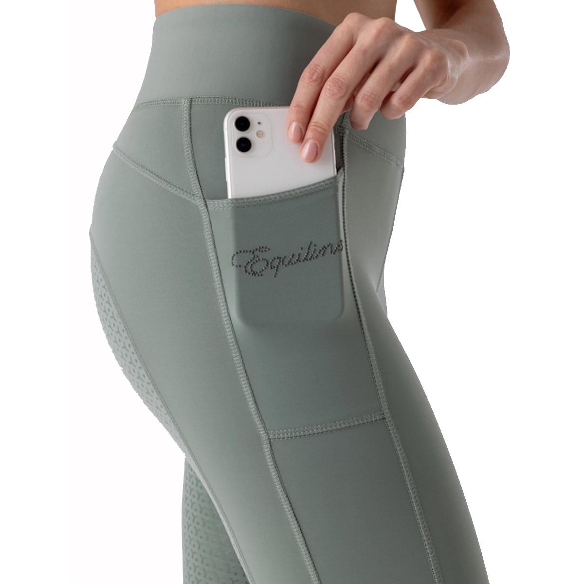 LEGGINGS DONNA FULL GRIP EDIEFH 32EQ-ES024PN09094 634GREEN MILIEU EQUILINE 