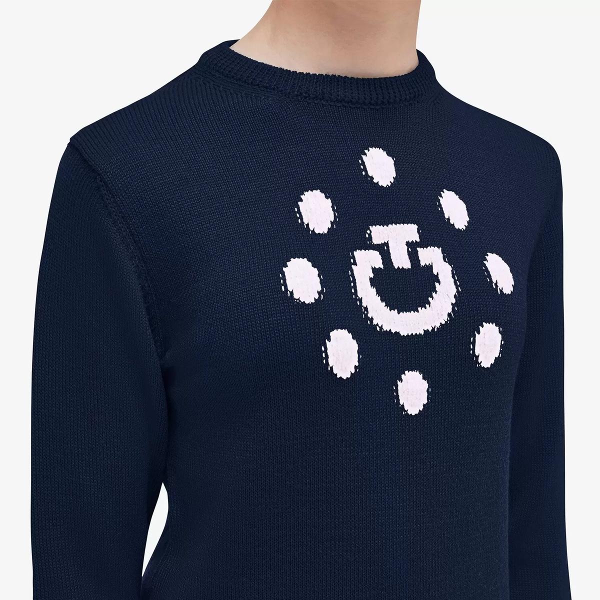 PULL BIMBA A GIROCOLLO CON LOGO IN LANA 31CT-MAA001LA040 7901NAVY CAVALLERIA TOSCANA 
