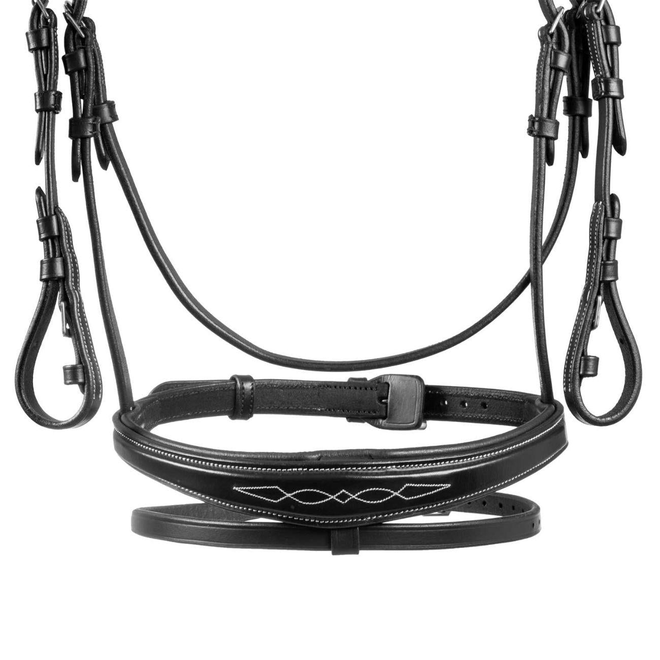 Testiera In Morbida Pelle Cucita Equestro ETH01010 BLACK EQUESTRO 