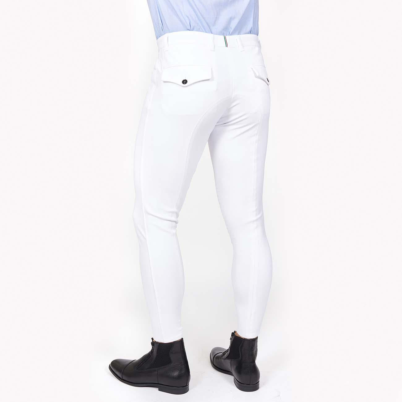 Pantalone Da Equitazione Da Uomo Roma Mascheroni Bianco 09MA-04ROMA 001BIANCO MASCHERONI SELLERIA 